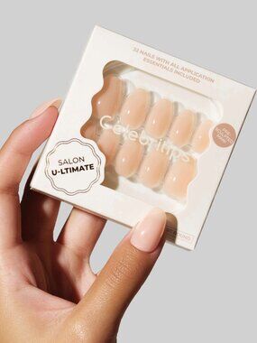 True Nude Celebritips Press On Nails Short Round Builder Gel U-Ltimate NIB